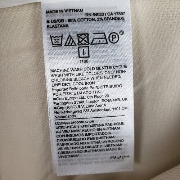 Banana Republic Cruise Cropped Pant NWT Cream Khaki Wide Leg Trousers Size 18L - Picture 8 of 9